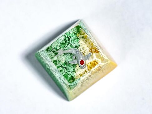 DATKEY Red Koi on Blue and Yellow Background Artisan Keycap Koi Resin Keyboard Keycaps Cute Keycaps Artisan Keycap Aesthetic Keycaps Custom Keycaps Koi Gifts for Gaming Lover Gamer Man in Saudi Arabia