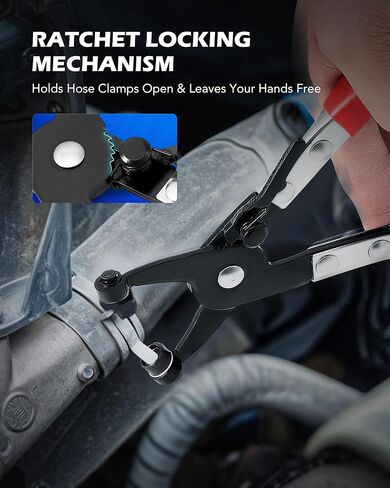 Orion Motor Tech 9pc Hose Clamp Pliers, Hose Clamp Remover Kit with Flexible Wire Long Reach Hose Clamp Clic R Type Swivel Jaw and Flat Band Pliers for Coolant Radiator Heater and Water Hose in Kuwait