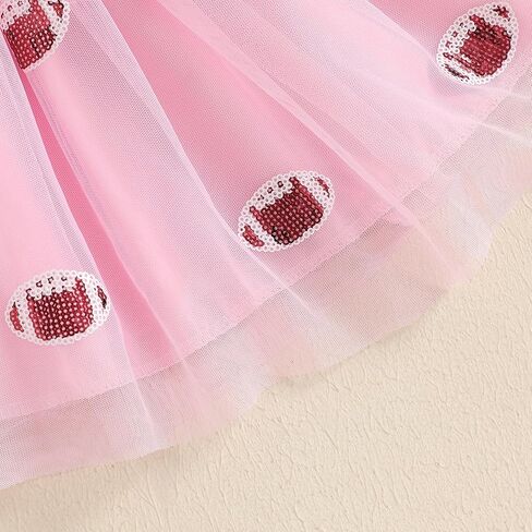 Toddler Baby Girl Football Outfits Game Day Embroidery Long Sleeve Sweatshirt Sequin Tutu Skirts 2Pcs Fall Clothes in Saudi Arabia