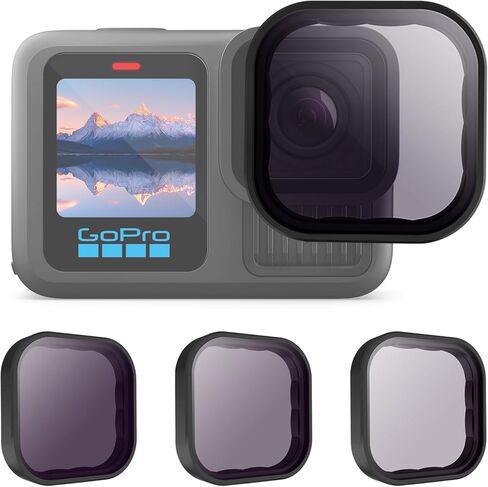 AFAITH ND & CPL Filter Kit for GoPro Hero 13 Black, 4-Pack ND8 ND16 ND32 CPL Lens Filters, Neutral Density and Polarizing Effects Filter Set, Multi-Coated HD Optical Glass Ultra Slim Aluminum Frame in Kuwait