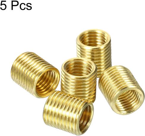 MECCANIXITY Thread Reducing Nuts Insert M14 x 1mm Male to M12 x 1mm Female Brass Adapters 10mm Long Pipe Fitting Conversion Sleeve Reducer, Pack of 5 in Saudi Arabia