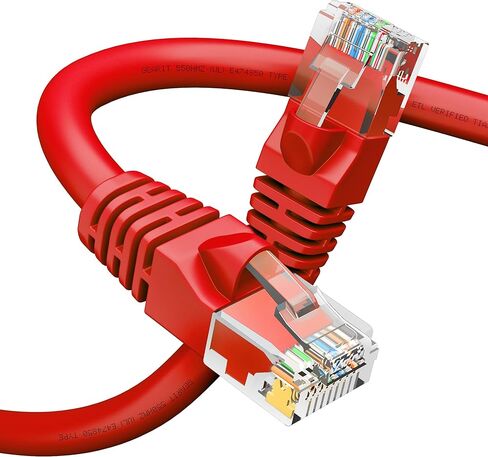 GearIT RJ45 Cat 6 Ethernet Patch Cable for TV, Modem, PC Gaming, 10Gbps, Gold-Plated Connectors, Snagless, Network Cable, Internet Cable, 14 Feet, White in Saudi Arabia