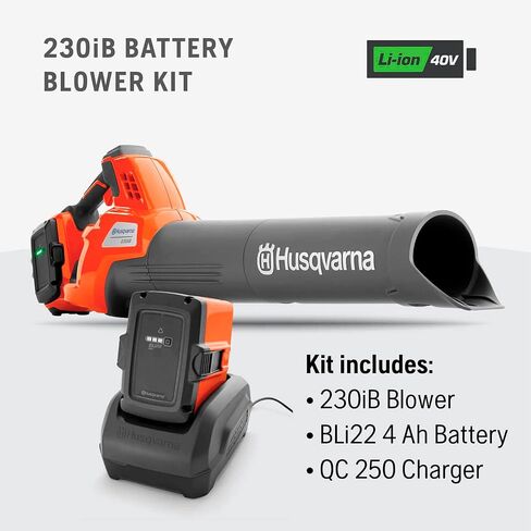 Husqvarna 230iB Battery Powered Cordless Leaf Blower, 136-MPH 650-CFM Electric Leaf Blower with Brushless Motor and Quiet Operation, 40V Lithium-Ion Battery and Charger Included in Saudi Arabia