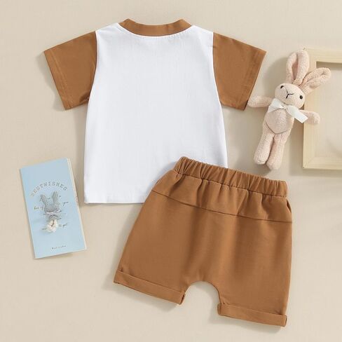 Kayotuas Baby Boy Summer Clothes MR STEAL YOUR SNACKS Shirt Top and Shorts Set Cute Toddler Casual Outfits 3 6 9 12 18M 2T 3T in Kuwait