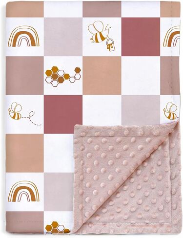 Baby Blanket for Boys Soft Lightweight Minky Blanket with Double Layer Dotted Backing, Checkered Blanket with Cute Penguin Designfor Infant Toddler Nursery Blue 30 x 40 Inch in Saudi Arabia