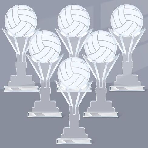 6 Pcs Soccer Trophy Award Acrylic Soccer Ball Prize Ornaments, Soccer Sign Keepsake Soccer Match Gift Game Prize for Football Team Athlete Coach Club Member Soccer Lover Gift in Kuwait