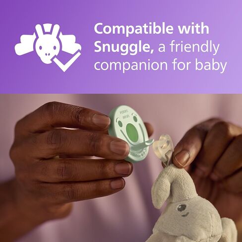Philips Avent Soothie 0-3 Months Orthodontic Baby Pacifiers, 100% Silicone Pacifiers, One Piece, BPA-Free, 2 Lilac and 2 Pink, 4 Pack, Model SCF190/70 in Saudi Arabia