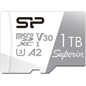 Silicon Power 1TB Superior Micro SDXC UHS-I (U3) 4K A2,High Speed MicroSD Card with Adapter SU001TBSTXDA2V20AC in Saudi Arabia