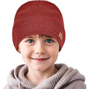 Sukeen Kids Beanie Hat for Girls Boys Seepage Proof Warm Skull Cap Soft Cold Weather Hat Ages 4-12 for Daily Outdoor