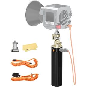 ZGCINE ZG-H90 Pro Battery Grip with Bouncy Arri Locating Pin and 180° Rotation Holder for Zhiyun G60 X100 Aputure Amaran 60D 60X (Dedicated to handheld Video light)