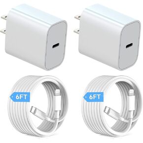 شاحن هاتف 16 15، 2 حزمة شاحن جداري سريع USB C مع كابل USB C إلى C بطول 6 أقدام متوافق مع iPhone 16/16 Plus/16 Pro/16 Pro Max 15/15 Plus/15 Pro/15 Pro Max شاحن Android والمزيد