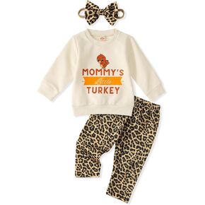 Toddler Baby Girl thanksgiving Outfit Turkey Long Sleeve Sweatshirt Pants headband Toddler Girl Thanksgiving Clothes