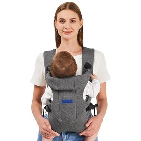 Baby Carrier, Baby Carrier Newborn to Toddler, Ergonomic Newborn Carrier, Easily Adjustable Toddler Carrier, Lightweight Infant Carrier (Cloth,Black)