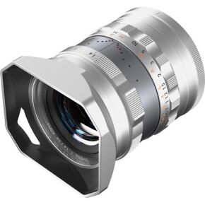عدسة تصوير فوتوغرافي كاملة الإطار Simera 28mm f1.4 لـ Fujifilm X Mount - فضي