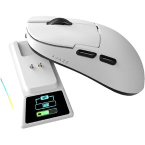 DAIDAI AJAZZ AJ159 APEX Wireless Gaming Mouse 2.4G Wired BT|RGB Magnetic Screen Charging Dock|Lightweight|42K Optical Tracking|400mAh Battery |PAW3950APEX Sensor.