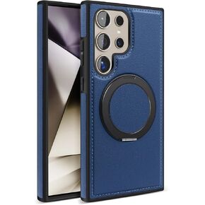 for Samsung Galaxy S24 Ultra Case Leather，for S24 Ultra Case Magnetic [Compatible with MagSafe][Ring Stand & Kickstand] for Samsung S24 Ultra Phone Case (Brown)