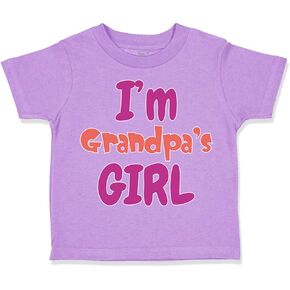 Toddler T-Shirt I'm Grandpa's Girl Cotton Impressive Kids Clothes Awesome Grandfather Baby Funny Pops Tee Lavender Design Only 3T