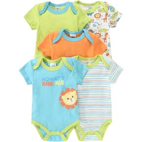 5pcs Newborn Infant Toddler Rompers Unisex Funny Letter Print Cute Bodysuits