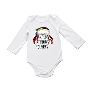 You Serious Clark Shitter’s Full Onesie Christmas Santa Vibes Bodysuit Merry Christmas Happy New Year Light Print Romper (6-12 Months, Front & Back Print-Long Sleeve Bodysuit)