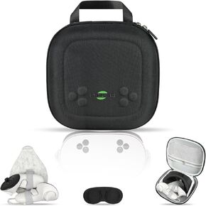 BS2 Hard Carrying Case for Meta Quest 3S/Quest 3/Oculus Quest 2 VR Headset, Portable Protection Travel Case with Lens Cover Fits Controller, Original Headstrap, Charging Cable & Adapter, Black