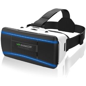 VR Headset for Smartphones, Ultra-Wide 120° Viewing Angle, Adjustable Focus and Eye Width, Aspherical Optical Lens, Good Heat Dissipation, 4.5-6.5 Inch Smartphone