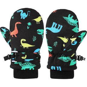 ENBAOHUI Baby Waterproof Mittens Threaded waterproof Mitten Fleece Lined Glove Kids Snow Ski Mitten for Boys Girls 6Months-5T