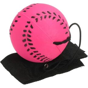 Rose Red Baseball Wrist Ball Wristband Sports Balls on a String Toy Includes Basketball, Baseball and Football Return Rubber Rebound Ball for Boys Girls Party, Exercise or Play Sports (1.9 inches)