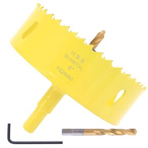 Bimetal Hole Saw for Wood and Metal (4" (102mm) with Fixed Mandrel)