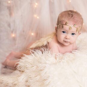 Holibeat 0-6M Baby Purple Feather Angel Wings with a Headband Newborn Photography Posing Props (Purple)
