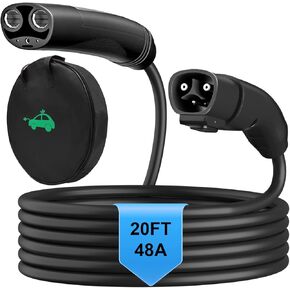 Tesla Charger Extension Cable 21ft Max Support 12KW 50Amp 240V with NACS Plug Extension Cord Compatible with Tesla Model X/Y/3/S/Cybertruck for Your Level 1&2 EV Charger Tesla Wall Connector