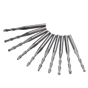 10 قطعة 3.175x12 مللي متر كربيد الكرة نهاية CNC راوتر بت 2 الناي دوامة ميليينغ القاطع ، 1/8 بوصة قطع القطر ، 1/2 بوصة عرقوب لنحت الخشب جهاز التوجيه الغطس. in Kuwait