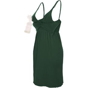 iloveSIA Plus Size Nursing Nightgown Build-in Pumping Bras Hands Free