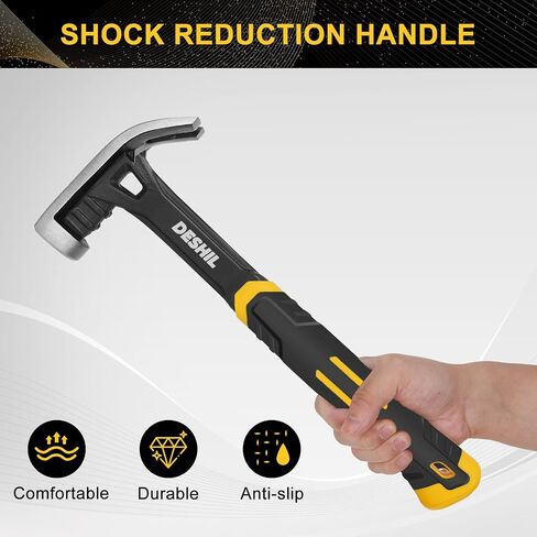 16OZ Claw Hammer with Fiberglass Handle, Drop Forged Claw Hammer, All Purpose Hammer, Smooth Face, Shock-Absorbing Grip in Kuwait
