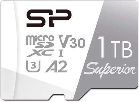 Silicon Power 1TB Superior Micro SDXC UHS-I (U3) 4K A2,High Speed MicroSD Card with Adapter SU001TBSTXDA2V20AC in Saudi Arabia