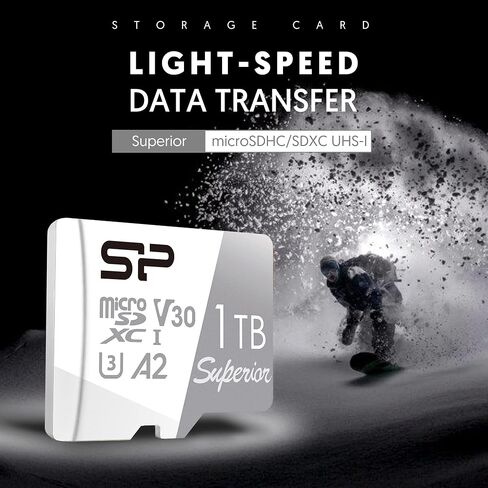 Silicon Power 1TB Superior Micro SDXC UHS-I (U3) 4K A2,High Speed MicroSD Card with Adapter SU001TBSTXDA2V20AC in Saudi Arabia