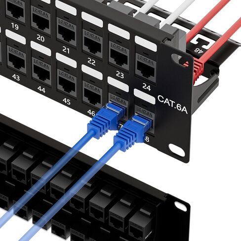 iwillink 10Gbps Cat6A Patch Panel 12 Port, Keystone Patch Panel with Back Bar, Wallmount or Rackmount Ethernet Patch Panel, Compatible with Cat5, Cat5e, Cat6, Cat6A Cabling in Saudi Arabia
