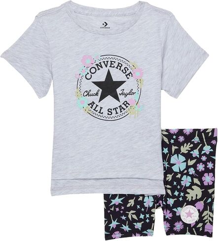 Converse Baby Girl's Elongated Tee & Biker Set (Toddler) in Saudi Arabia