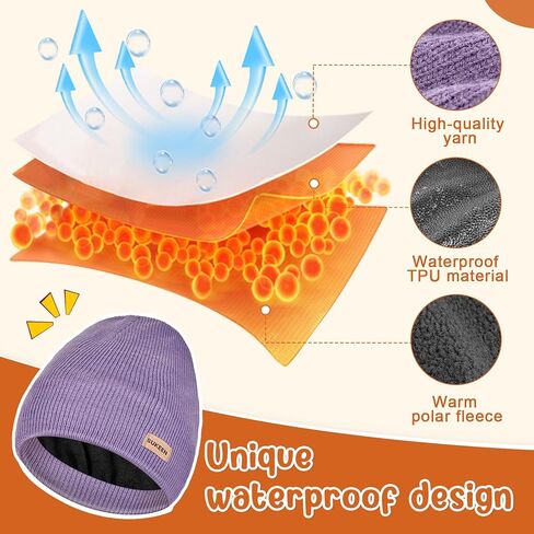 Sukeen Kids Beanie Hat for Girls Boys Seepage Proof Warm Skull Cap Soft Cold Weather Hat Ages 4-12 for Daily Outdoor in Kuwait