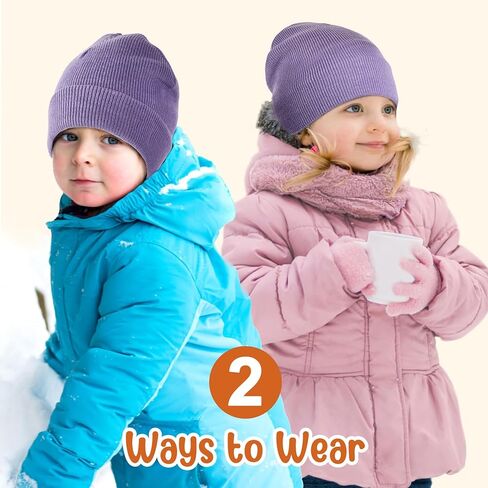 Sukeen Kids Beanie Hat for Girls Boys Seepage Proof Warm Skull Cap Soft Cold Weather Hat Ages 4-12 for Daily Outdoor in Kuwait