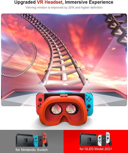 سماعة رأس VR مطورة لجهاز Nintendo Switch & Switch OLED Model، تبديل نظارات الواقع الافتراضي مع عدسة قابلة للتعديل وحزام النخبة قابل للتعديل، ملحقات نظارات Labo VR Kit ثلاثية الأبعاد لتجربة ألعاب الواقع الافتراضي in Saudi Arabia