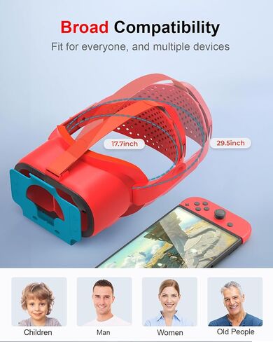 سماعة رأس VR مطورة لجهاز Nintendo Switch & Switch OLED Model، تبديل نظارات الواقع الافتراضي مع عدسة قابلة للتعديل وحزام النخبة قابل للتعديل، ملحقات نظارات Labo VR Kit ثلاثية الأبعاد لتجربة ألعاب الواقع الافتراضي in Saudi Arabia