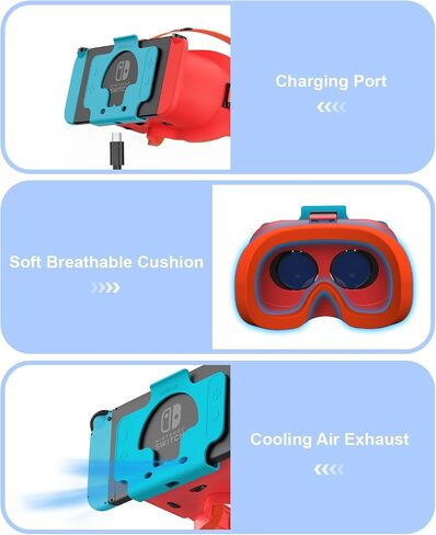 سماعة رأس VR مطورة لجهاز Nintendo Switch & Switch OLED Model، تبديل نظارات الواقع الافتراضي مع عدسة قابلة للتعديل وحزام النخبة قابل للتعديل، ملحقات نظارات Labo VR Kit ثلاثية الأبعاد لتجربة ألعاب الواقع الافتراضي in Saudi Arabia