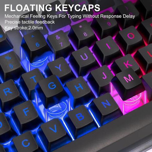 CHONCHOW Gaming Keyboard and Mouse Combo RGB LED Backlit USB Wired Key Board 3200dpi Mice Mechanical Feel Compatible with Xbox one ps5 Windows Laptop Computer(Grey-Black) in Kuwait