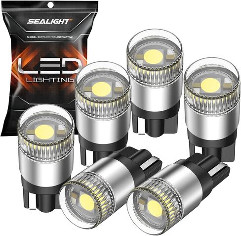 SEALIGHT 194 T10 LED Light Bulb 6000K White, 1000% Brightness W5W 168 2825 Car Interior Light Bulb Replacement for License Plate Light, Dome Light, Map Light, Courtesy Light, Pack of 2 in Saudi Arabia