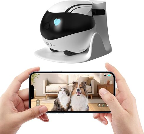 Rocon Ebo AIR Pet Robot Camera, 2 Way Talk, Night Vision, App Remote Control, Indoor Security Camera, Movable Cam for Dog/Cat/Baby, SD Card in Saudi Arabia