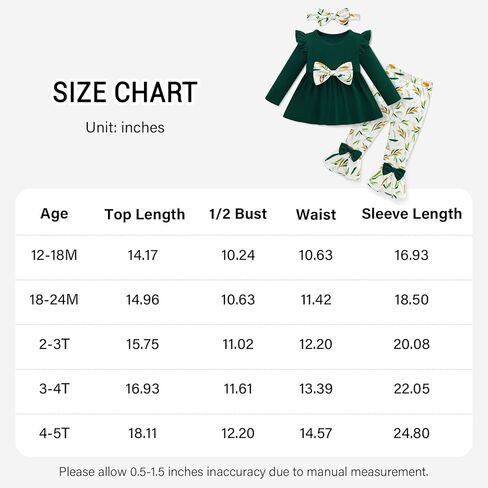 Weixinbuy Toddler Baby Girl Clothes Long Sleeve Ruffle Ribbed Tops Floral Pants with Headband Baby Fall Winter Outfits 12M-5T in Kuwait