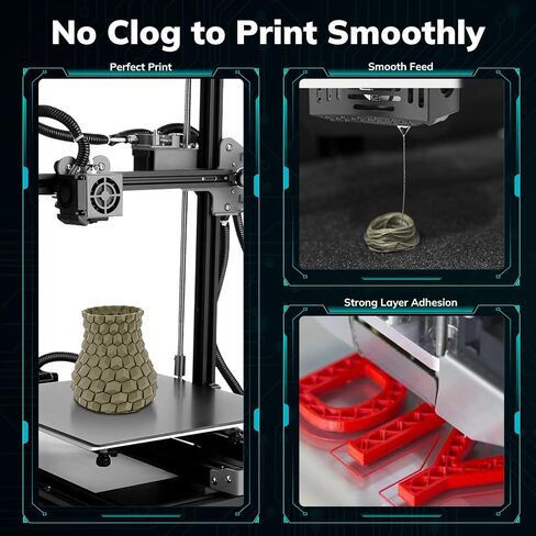 AMOLEN PLA Filament,1.75mm 3D Printer Filament, Conductive Black Printing Filament PLA Dimensional Accuracy +/- 0.02 mm, Fit Most FDM Printer (Conductive Black) in Saudi Arabia