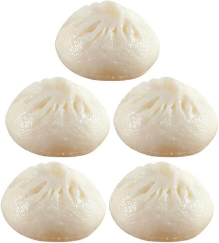 5 قطع من الزلابية الاصطناعية المزيفة على البخار المحشوة على البخار محاكاة نموذج الطعام الصيني النابض بالحياة للمنزل والمطبخ وعرض الديكور in Kuwait