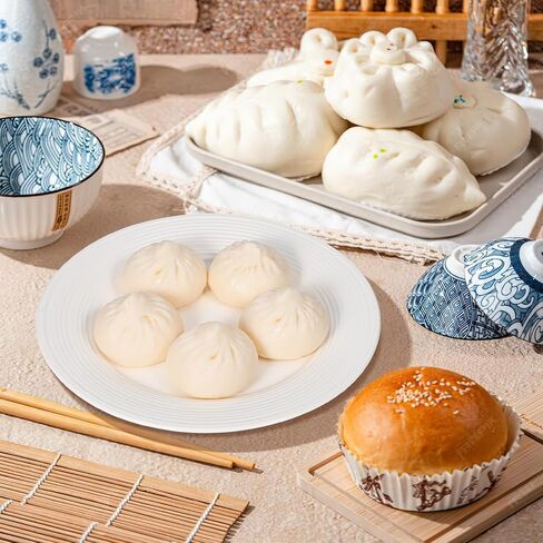 5 قطع من الزلابية الاصطناعية المزيفة على البخار المحشوة على البخار محاكاة نموذج الطعام الصيني النابض بالحياة للمنزل والمطبخ وعرض الديكور in Kuwait