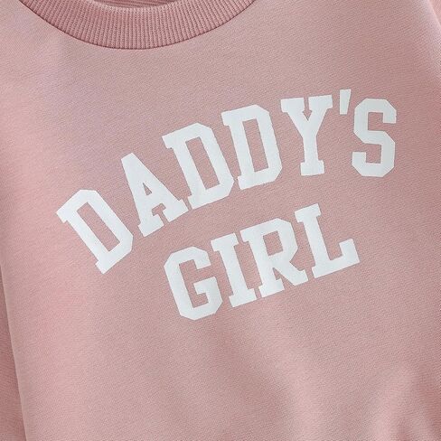 Rtnnsbbfcm Newborn Baby Girl Fall Winter Clothes Long Sleeve Letter Print Crewneck Sweatshirt Top Pants 2Pcs Outfit in Kuwait